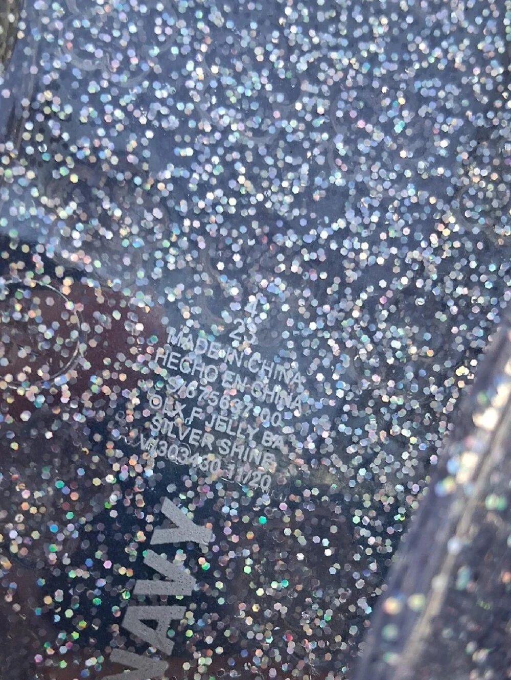 Old Navy Clear Lavender Glitter Jelly Flats